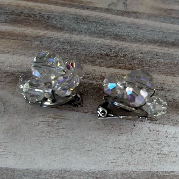 AB crystal double strand bracelet and earrings mid-century - Picture 11 of 13